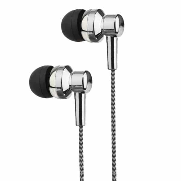 Electro Painted Stereo Earphones with Mic  EB250 Silver